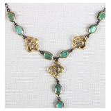 STERLING SILVER NEPHRITE LADIES NECKLACE
