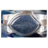 SW STYLE DRT 925 LADIES CUFF BRACELET W BLUE AGATE
