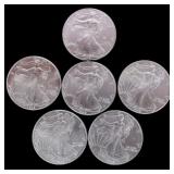 FINE SILVER 1998 UNCIRCULATED AMERICAN EAGLES -(5)