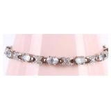 3.0CTW BLUE TOPAZ STERLING SILVER LADIES BRACELET