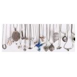 STERLING SILVER LADIES NECKLACES LOT OF 20