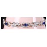 1.5CTW SAPPHIRE GOLD-TONE 925 LADIES BRACELET