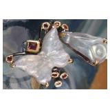 WHITE CARVED LABRADORITE STERLING SILVER RING