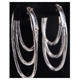 DOZENS OF DIAMONDS 14K WHITE GOLD LADIES EARRINGS