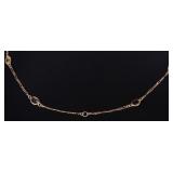 14K YELLOW GOLD LADIES NECKLACE W/ CITRINE &TOURM