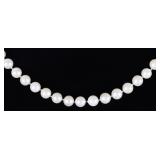 14K YELLOW GOLD CLASP WHITE PEARL LADIES NECKLACE