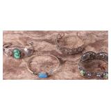 SOUTHWEST STERLING SILVER UNISEX BRACELETS (4)