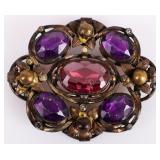 ANTIQUE LARGE LADIES BROOCH WITH STONES