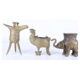 CHINESE BRONZE VESSELS & INCENSE BURNERS (3)