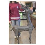 19TH C. SILVER INLAY OVER BRONZE PE QAJAR GAZELLE