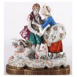 ANTIQUE PORCELAIN VICTORIAN COUPLE FIGURINE