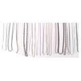 ASSORTED STERLING SILVER NECKLACES LOT OF 25