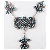 SIGNED SW STYLE ARIZONA TURQUOISE 925 NECKLACE