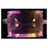 15CT AMETRINE 10K YELLOW GOLD LADIES RING