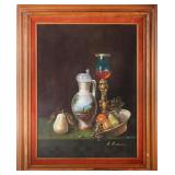 ORIGINAL R. BERAN STILL LIFE OIL PAINTING 21 X 17'