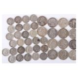 ASSORTED 90% SILVER U.S. QUARTERS & DIMES - (43)