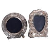 STERLING SILVER ROUND & HEART PICTURE FRAMES