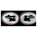 0.925 STU NATACHU SIGNED ANIMAL CARVING EARRINGS