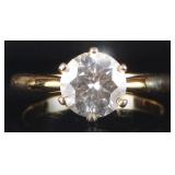 STERLING SILVER GOLD TONED MOISSANITE LADIES RING