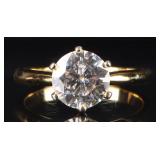 STERLING SILVER GOLD TONED MOISSANITE LADIES RING