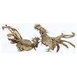 VINTAGE BRONZE COCKFIGHT STATUES SET OF TWO