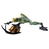 POND PALS TIM COTTERILL FROGMAN BRONZE SCULPTURE