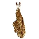 21K YELLOW GOLD NUGGET/SLAG PENDANT