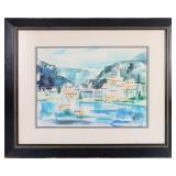 BERNARD ZALUSKY WATERCOLOR LANDSCAPE