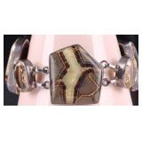 SEPTARIAN & CITRINE STERLING SILVER BRACELET