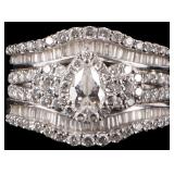 1.1CTW DIAMONDS NESTING 14K WHITE GOLD LADIES RING