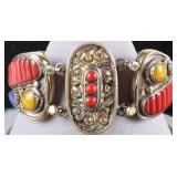 SW STYLE STERLING SILVER LADIES BRACELET W/ JASPER