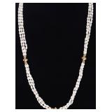 14K YELLOW GOLD LADIES BAROQUE PEARL NECKLACE