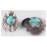 SW STYLE 925 THUNDERBIRD BROOCH & RING W TURQUOISE