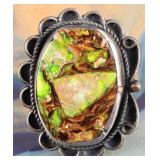 SW STYLE STERLING SILVER RING W/ COPPER TURQUOISE