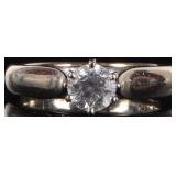 14K WHITE GOLD LADIES RING W/ 0.5CT DIAMOND