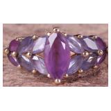 14K YELLOW GOLD AMETHYST IOLITE LADIES RING