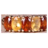 14K YELLOW GOLD TANGERINE QUARTZ CITRINE RING
