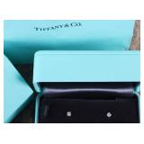 TIFFANY & CO PLATINUM DIAMOND LADIES STUD EARRINGS