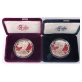 1989 & 1998 W/S PROOF FINE SILVER AMERICAN EAGLES