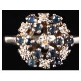 14K WHITE GOLD BLUE SPINEL SAPPHIRE LADIES RING