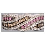 14K WHITE GOLD DIAMOND SPINEL LADIES RING