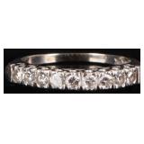 14K WHITE GOLD LADIES RING W/ NINE 0.04CT DIAMONDS