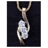 1.15CTW VVS NATURAL DIAMOND PENDANT NECKLACE