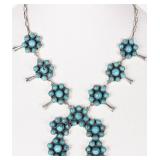 SW STYLE STERLING SILVER LADIES NECKLACE W/ TURQ