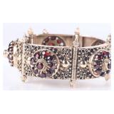 ANTIQUE GARNET 14KT GOLD PANEL BRACELET