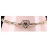 PANDORA 14K YELLOW GOLD SNAKE CHAIN CZ BRACELET