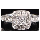 14K WHITE GOLD NATURAL DIAMOND WEDDING RING SET