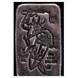 5 TROY OZ FINE SILVER MONARCH VIKING ART BAR