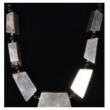 HEAVY STERLING SILVER LADIES NECKLACE W ONYX BEADS