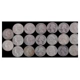 LOT OF TWENTY 90% SILVER WASHINGTON QUARTERS